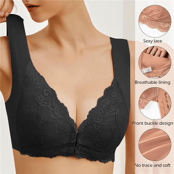 🔥Women's Basic Solid Lace Wireless Push Up Bra