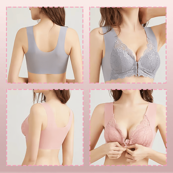 🔥Women's Basic Solid Lace Wireless Push Up Bra