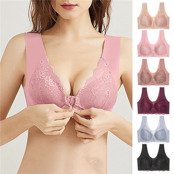 🔥Women's Basic Solid Lace Wireless Push Up Bra