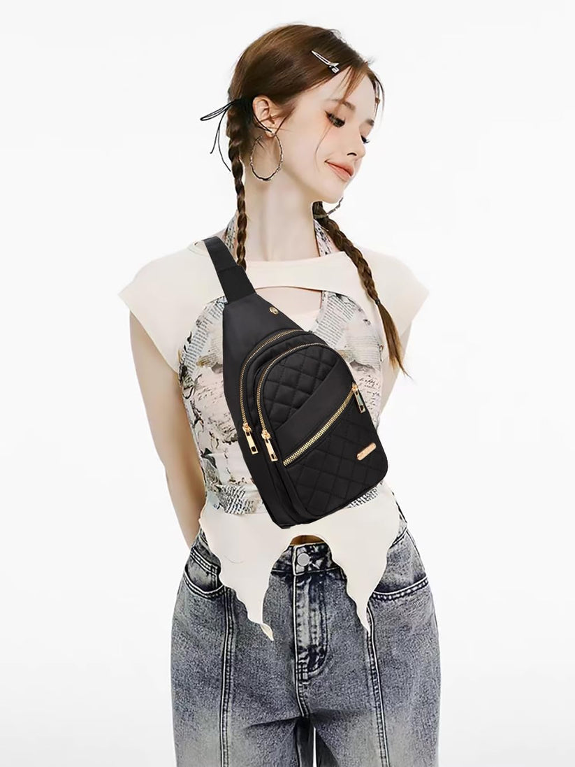 🎀Quilted waist bag-versatile large capacity crossbody bag, casual solid color