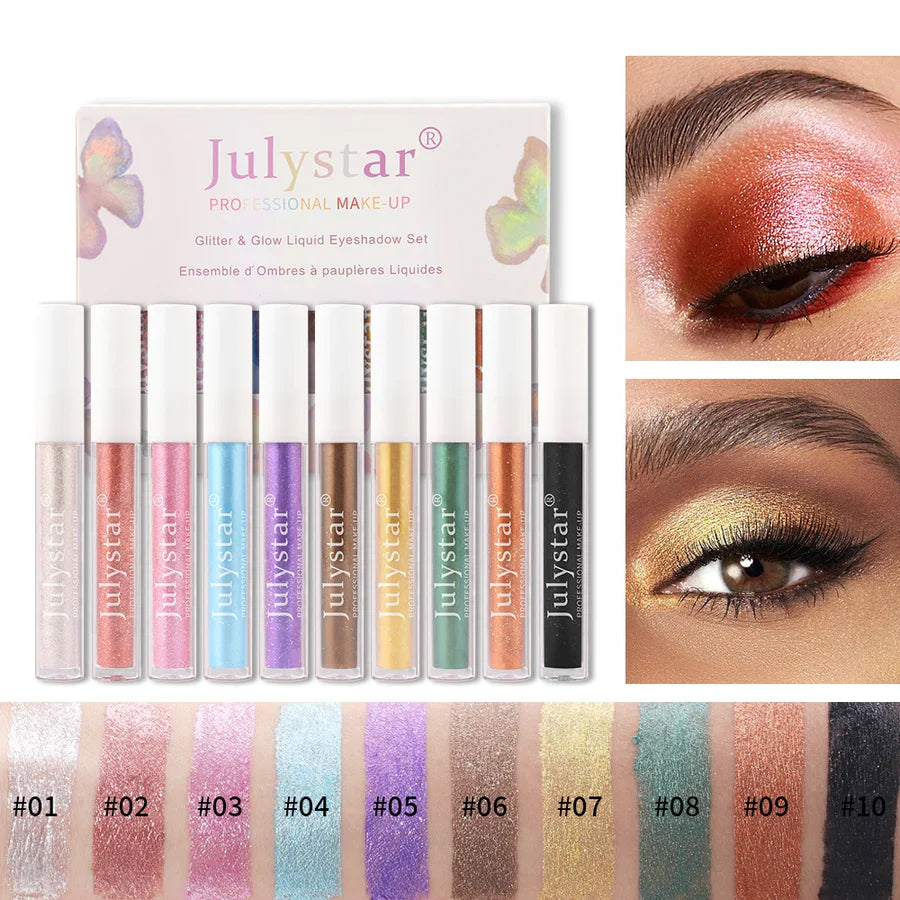 10 Colors Liquid Glitter Eyeshadow Set