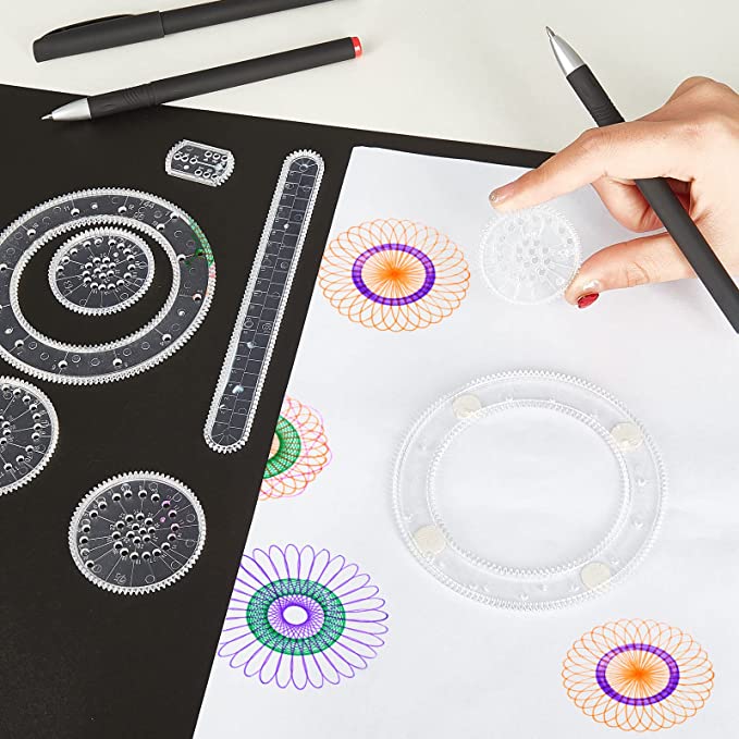 Spiral Art Clear Gear Geometric Ruler （22PCS）