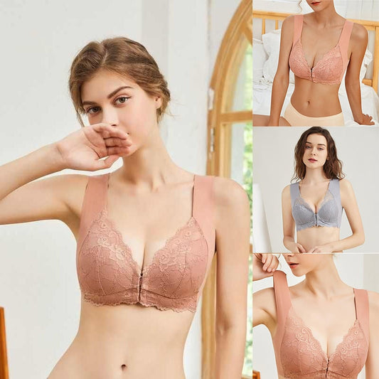 🔥Women's Basic Solid Lace Wireless Push Up Bra