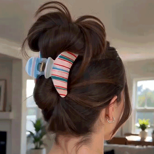 4-pack of colorful striped hair clips