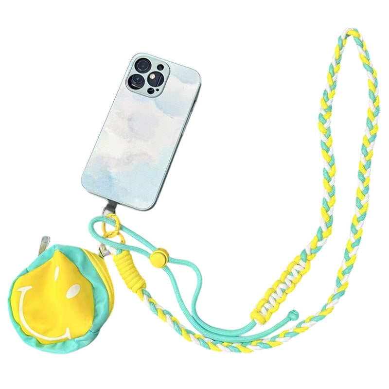 Adjustable crossbody phone lanyard with a bonus coin purse