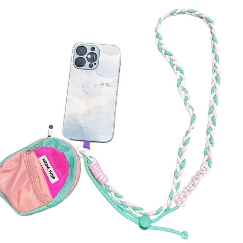Adjustable crossbody phone lanyard with a bonus coin purse