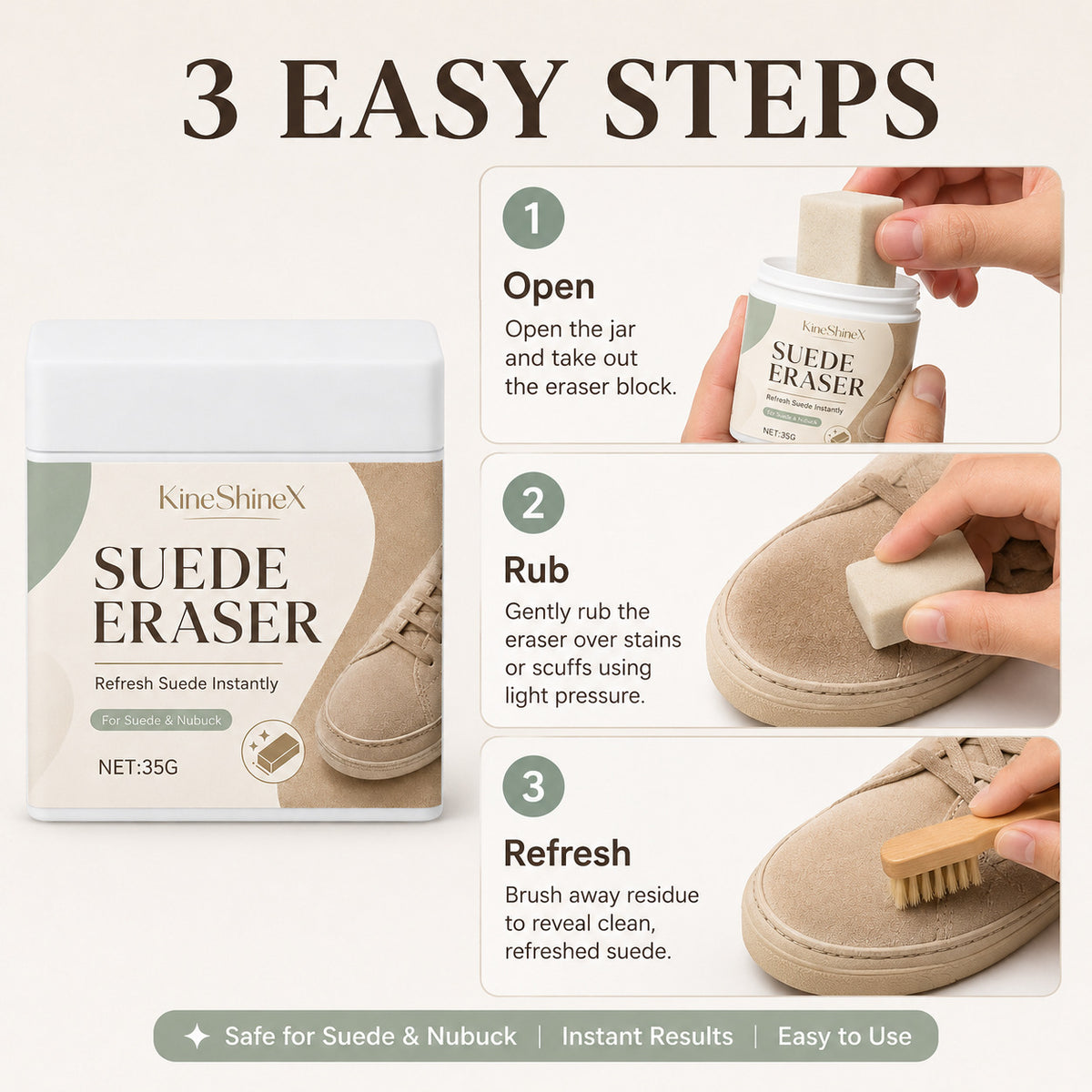 Suede Eraser Cleaner for Nubuck Shoes and Boots