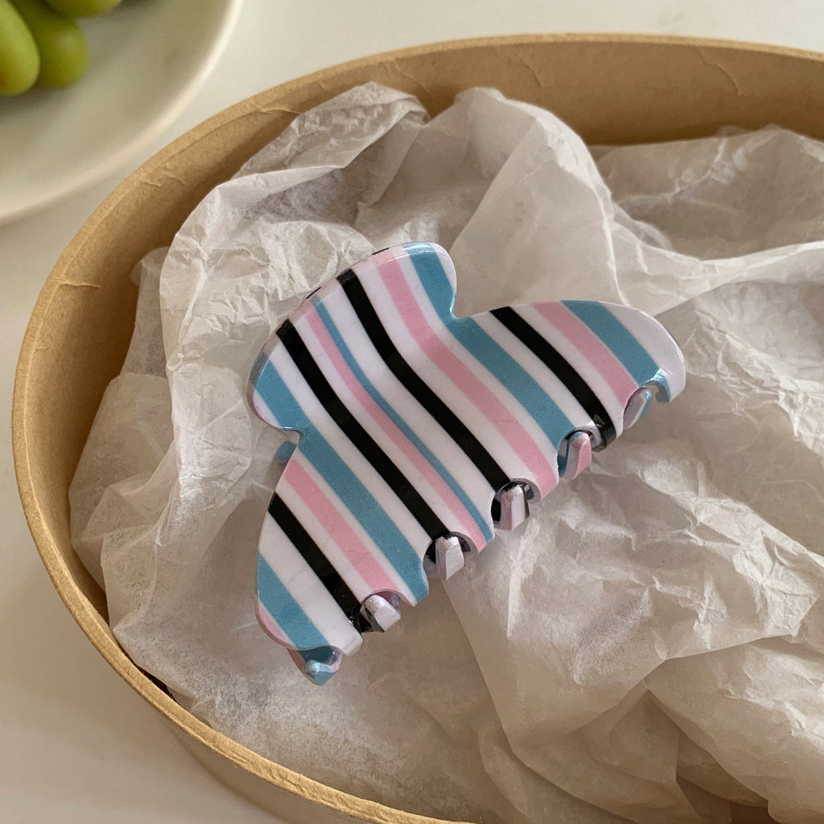 4-pack of colorful striped hair clips