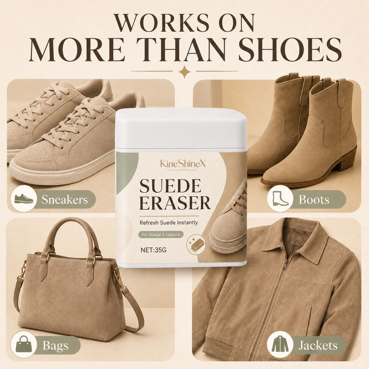 Suede Eraser Cleaner for Nubuck Shoes and Boots