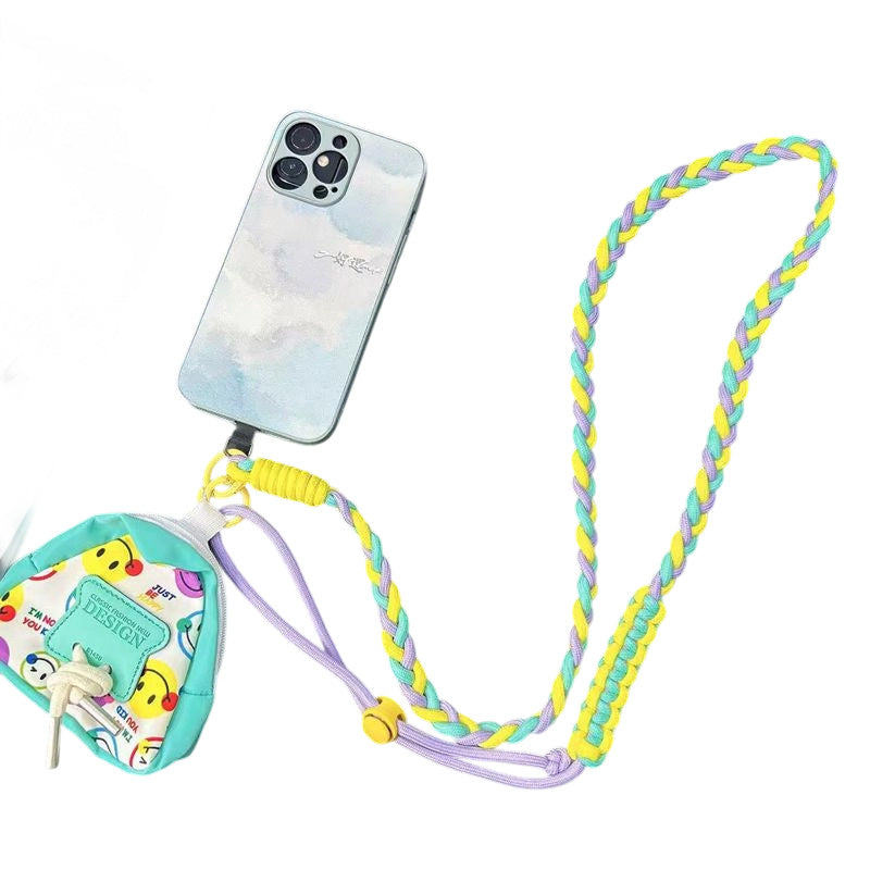Adjustable crossbody phone lanyard with a bonus coin purse