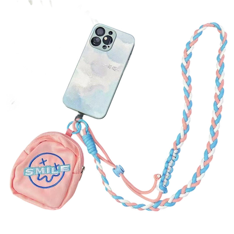 Adjustable crossbody phone lanyard with a bonus coin purse