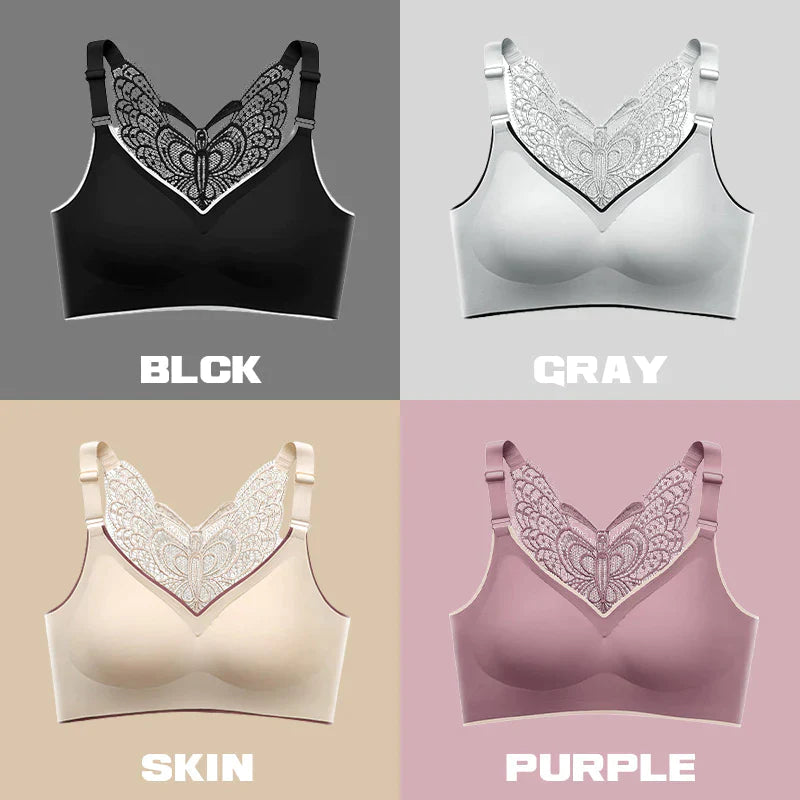 Butterfly Embroidery Wirefree Bra – Wire-Free Lift & All-Day Support